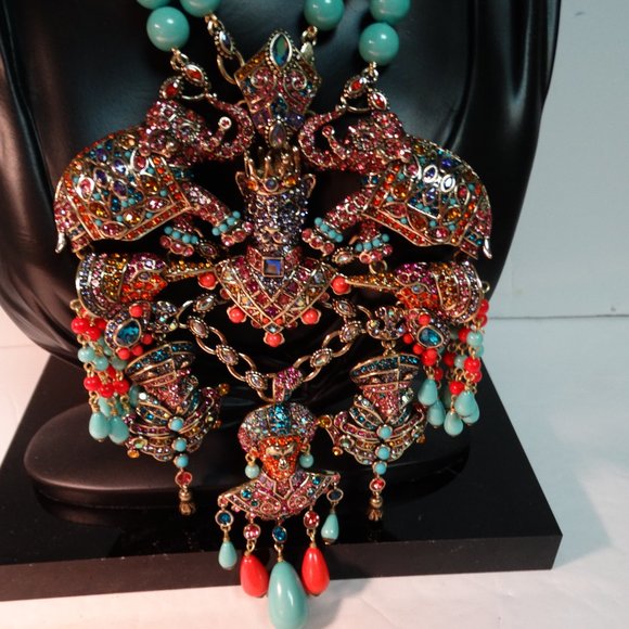 SHOWSTOPPER Signed HEIDI DAUS "Court Of Critters" Grande Crystal Necklace New Wi - Picture 7 of 7